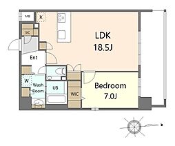 S-RESIDENCE大手門awesome 1LDKの間取図画像