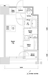 エンクレスト空港前 ワンルームの間取図画像