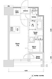 エンクレスト空港前 ワンルームの間取図画像