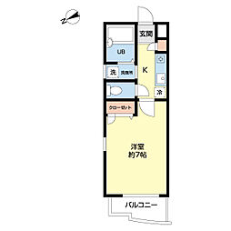 セレーノ県庁前 1Kの間取図画像