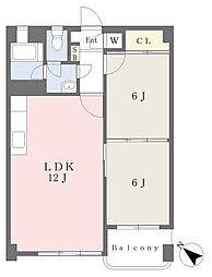 コモダビル 2LDKの間取図画像