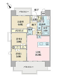 LINO高宮 3LDKの間取図画像