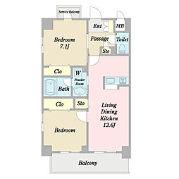 間取図画像 2LDK