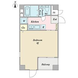 ツアイトゲバー押上 1Kの間取図画像