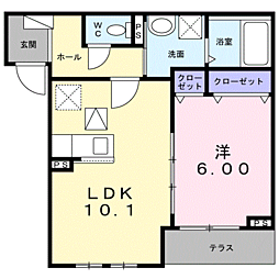 Ｌｕｃｅ 1階1LDKの間取り