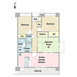 レルシール南茨木 3LDKの間取図画像