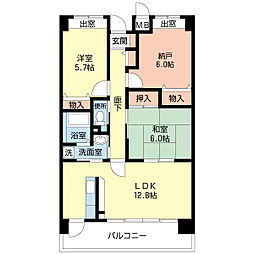 レルシール南茨木 3LDKの間取図画像