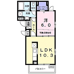 エレガントコーエイ2 1LDKの間取図画像