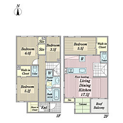 （仮称）上用賀6丁目計画新築工事 1階4LDKの間取り