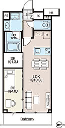 AIFLAT柿の木坂 1SLDKの間取図画像