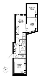 SPHERE MOTOYOYOGI HILL TERRACE 1LDKの間取図画像