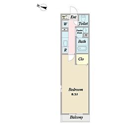 ウィステリア桜新町 1Kの間取図画像
