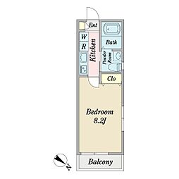 Ａｊｉｔｅｓａｎｏ 3階1Kの間取り