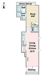 Wisteria本郷 1LDKの間取図画像