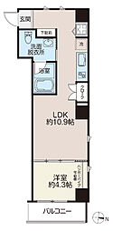 マードレ安子 1LDKの間取図画像