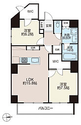 レガルテ外苑東 2LDKの間取図画像