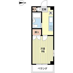 ルミネ高橋 2階1Kの間取り