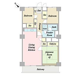 ソフトタウン小島町 2LDKの間取図画像