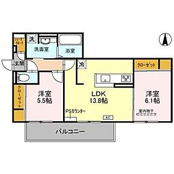 （仮称）D-room京都市下京区東魚屋町 205 2階2LDKの間取り