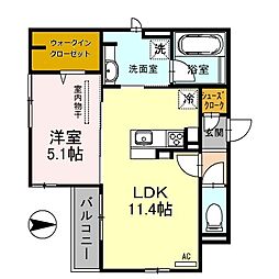 メゾン・ド・プルミエール 3階1LDKの間取り