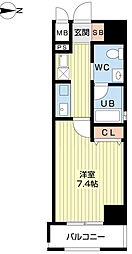 URBAN FLATS SHIJO NISHINOTOIN 5階1Kの間取り