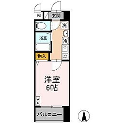 カスタリア京都西七条 6階1Kの間取り