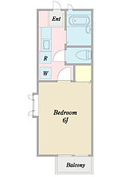オークハウス 1Kの間取図画像