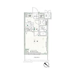 ルーブル都立大学参番館 1Kの間取図画像