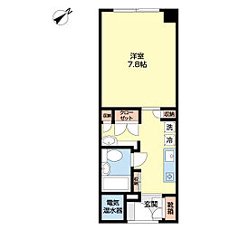 フジテラス用賀 2階ワンルームの間取り
