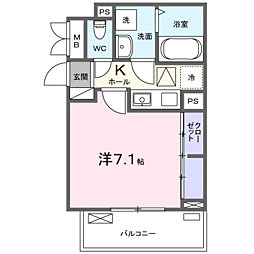 メゾン アイティ クイーン 1Kの間取図画像