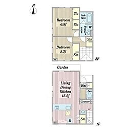 TAN千歳烏山 2LDKの間取図画像