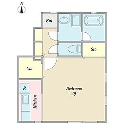 BURNABYCOURT 1Kの間取図画像
