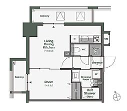 WORVE那覇泉崎 1LDKの間取図画像