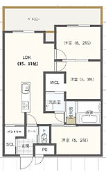 仮)喜友名共同住宅 3LDKの間取図画像