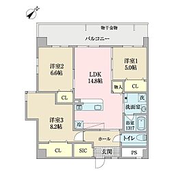 アマテラス新都心 3LDKの間取図画像
