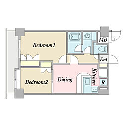 ニューガイアリルーム日暮里No.77 2DKの間取図画像
