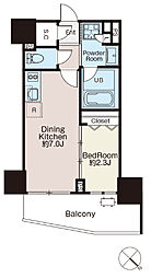 クラシアム文京白山 6階1DKの間取り