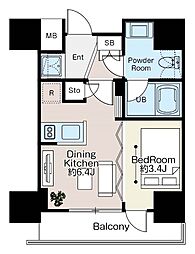 ベルファース本所吾妻橋 2階1DKの間取り