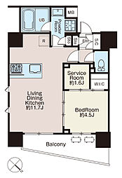 クラシアム文京白山 5階1SLDKの間取り