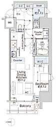 ベルファース蒲田West 1LDKの間取図画像