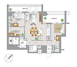 SS.FLAT平井 3LDKの間取図画像