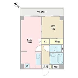 目黒ハイツ 1LDKの間取図画像