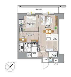 SS.FLAT平井 2LDKの間取図画像