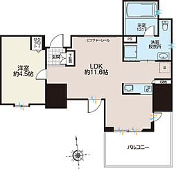 ライオンズフォーシア秋葉原イースト 1LDKの間取図画像