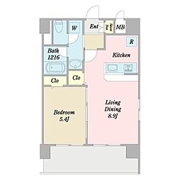 プレミアステージ本所吾妻橋 1LDKの間取図画像