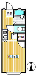 ラグリシン 1Kの間取図画像