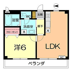 アムールソフィア 1LDKの間取図画像