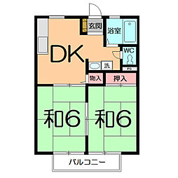 サンシティB 2DKの間取図画像