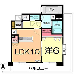 第五シマ企画ビルアイランドマンション・2 1LDKの間取図画像