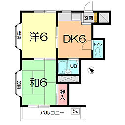 コート吉野 2DKの間取図画像